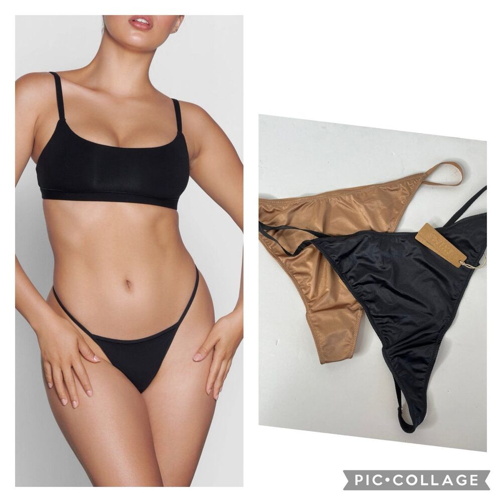 NWT 2 Pairs Skims Fits Everybody T-String Thong Panties Size 4X #428